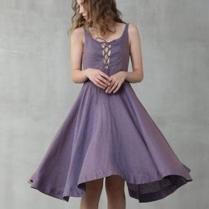 Linennaive Wisteria 23 Girdle Linen Dress